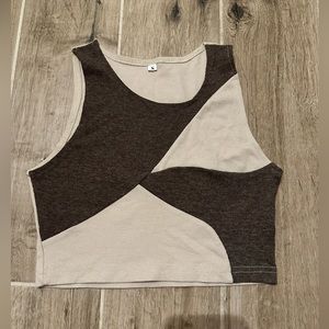 brown printed top